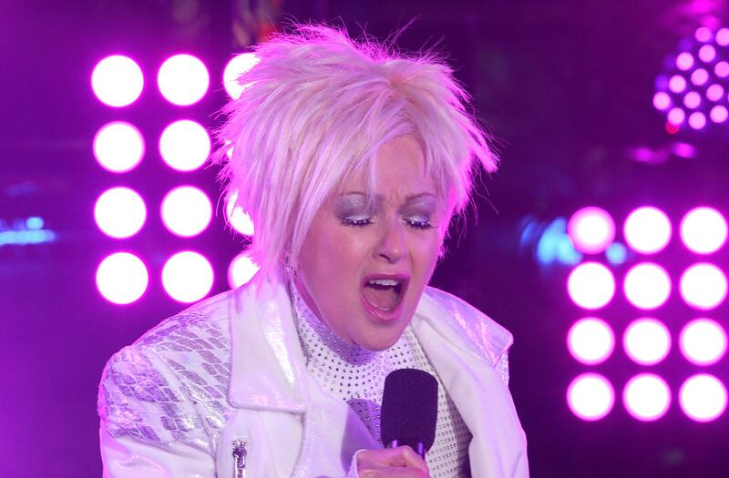 NEW YORK, NEW YORK - DECEMBER 31: Cyndi Lauper performs live from Times Square during 2021 New Year’s Eve celebrations on December 31, 2020 in New York City. (Photo by Gary Hershorn-Pool/Getty Images)