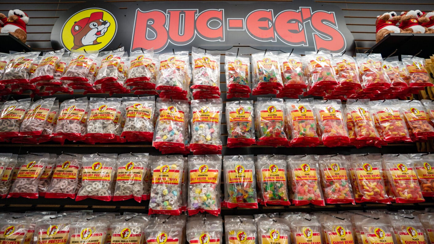 Buc-ee's products on a wall