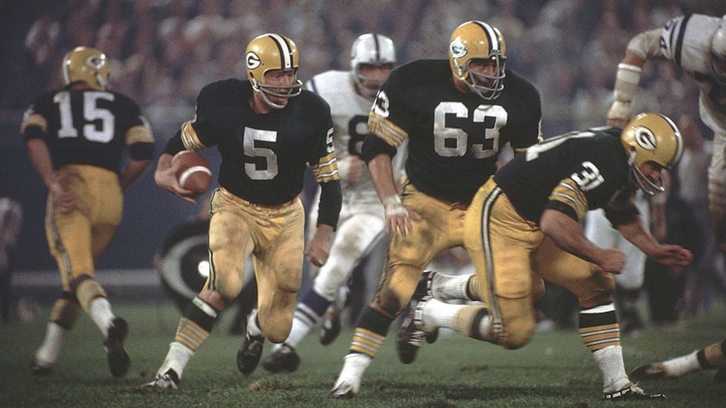 The Green Bay Packers "Golden Boy" (5) was suspended for the 1963 season, along with Detroit's Alex Karras, for betting on NFL games.