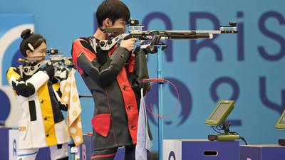 China wins the first gold medal of the 2024 Olympics in mixed team air rifle shooting